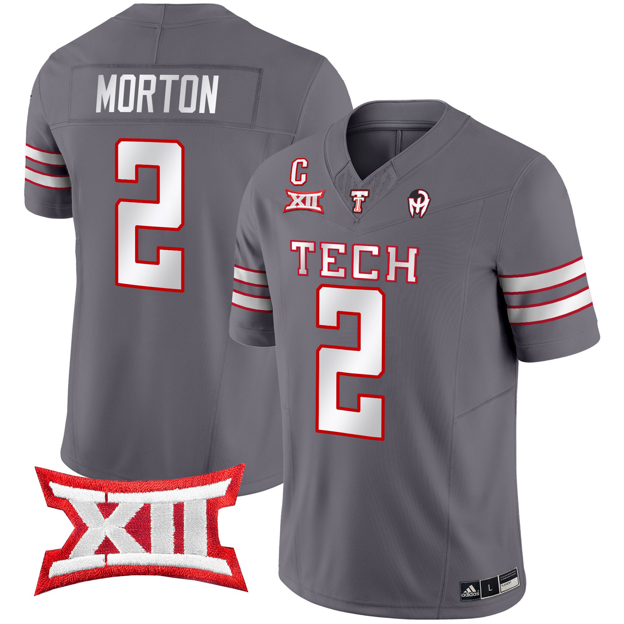 Men Texas Tech Red Raiders #2 Morton Grey 2024 Patrick Mahomes Symbol Vapor Limited NCAA Jersey